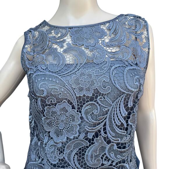 Adriana Papell Lace Sheath Dress, Size 8, Sleeveless Formal Cocktail Gown, NEW - Picture 2 of 8